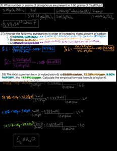 Practice problems on empirical formula and percent composition