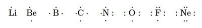 Lewis dot structures for period 2 elements