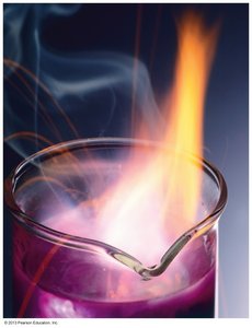 Flame indicating chemical change