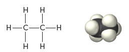 Ethane molecular structure and model