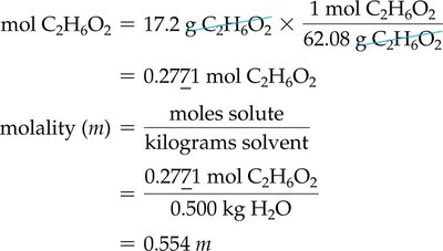 Sample molality calculation