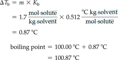 Sample boiling point elevation calculation