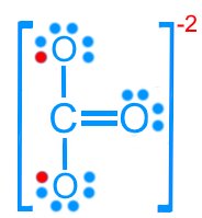 Resonance structure 1 of carbonate ion