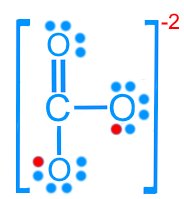 Resonance structure 3 of carbonate ion