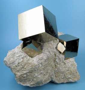 Iron pyrite, a crystalline solid