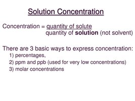 Definition and ways to express solution concentration