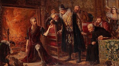 Historical painting of alchemists, representing early chemistry