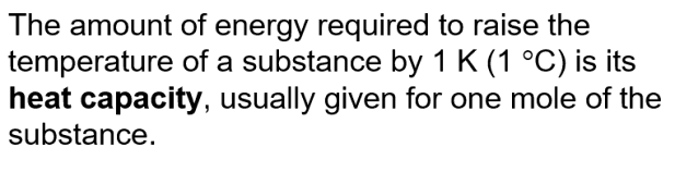 Definition of specific heat capacity