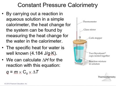 Example problem for constant pressure calorimetry