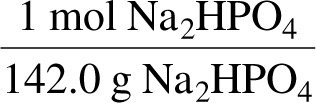 Conversion factor for sodium hydrogen phosphate
