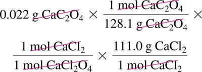 Final calculation for mass of CaCl2