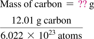 Conversion factor for atoms to grams