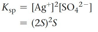 Ksp in terms of S for Ag2SO4