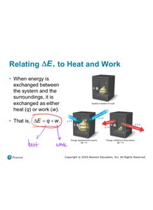 Relating internal energy to heat and work
