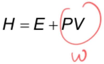 H = E + PV formula