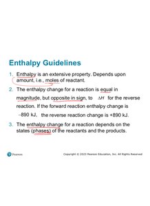 Enthalpy guidelines