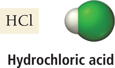 Hydrochloric acid molecular model