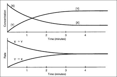 Graphs of concentration and rate for a reversible reaction