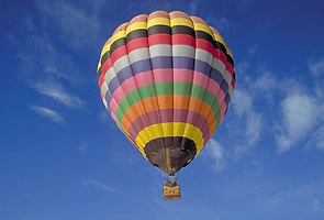 Hot air balloon illustrating gas expansion and low density