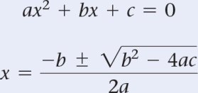 Quadratic equation formula