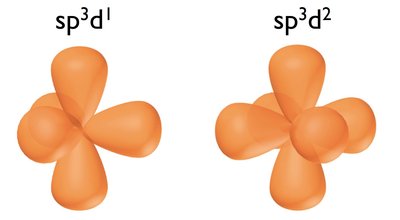 sp3d1 and sp3d2 hybrid orbitals