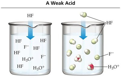 Weak acid dissociation in water
