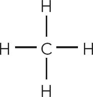 Methane structural formula