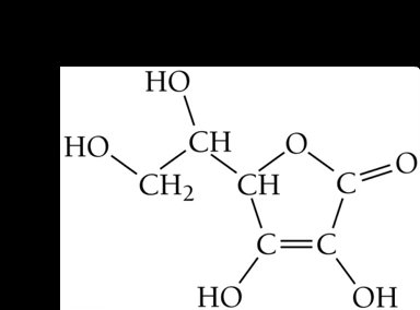 Structure of vitamin C (water soluble)