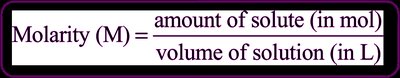 Molarity formula