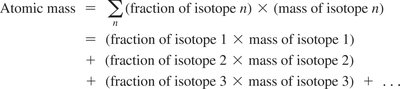 Chlorine atomic mass calculation
