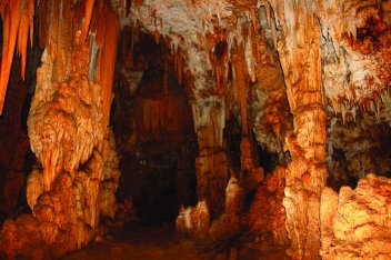 Stalactites and stalagmites in a cave, example of solubility equilibrium in nature