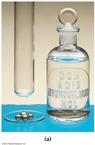 Nickel and hydrochloric acid before reaction