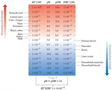 pH, pOH, [H+], and [OH-] scale