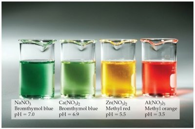 Hydrolysis of hydrated metal cations