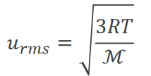 Root mean square velocity equation