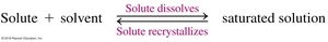Dynamic equilibrium in saturated solutions