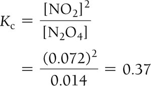 Kc calculation for NO2 and N2O4