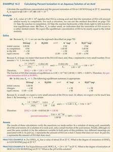 Example calculation of percent ionization