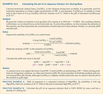 Example calculation for strong base pH