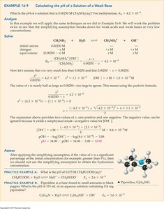 Example calculation for weak acid pH