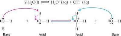 Self-ionization of water molecular diagram