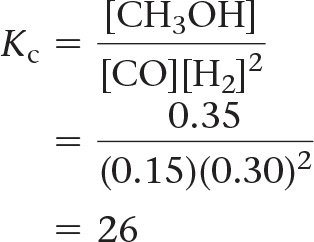 Calculation of Kc from equilibrium concentrations