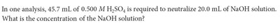 Dilution and neutralization example