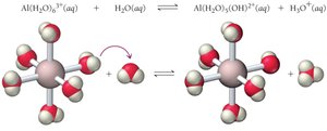 Hydrated cation acting as acid