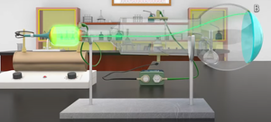 Cathode ray tube showing straight path