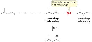 Carbocation does not rearrange if not more stable