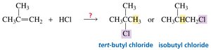 Regioselectivity in addition of HCl to an alkene