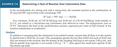Worked example: calorimetry with neutralization