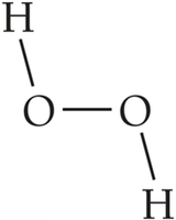 Structural formula for hydrogen peroxide