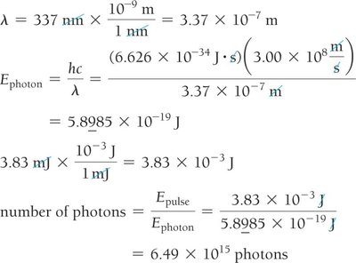 Calculation for number of photons in a pulse